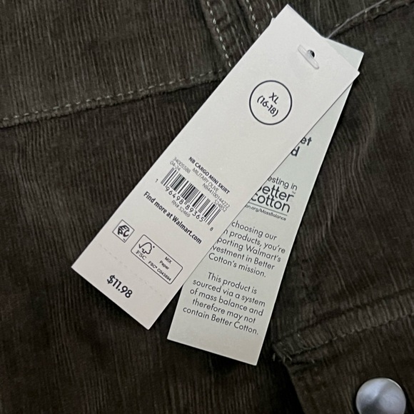 41) No Boundaries Cargo Mini Skirt Juniors NWT sz XL 16/18 color military olive - Picture 7 of 7